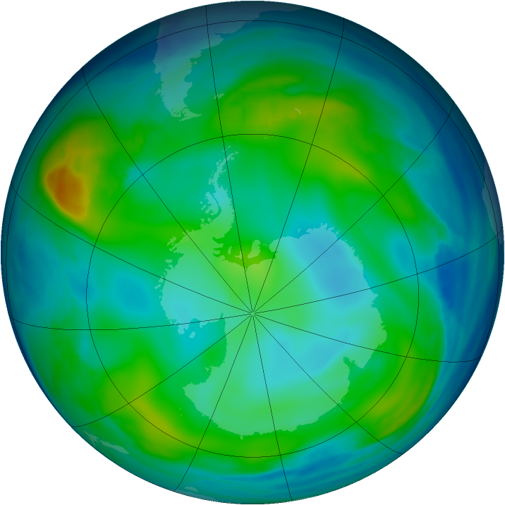 Antarctic ozone map for 14 June 2006